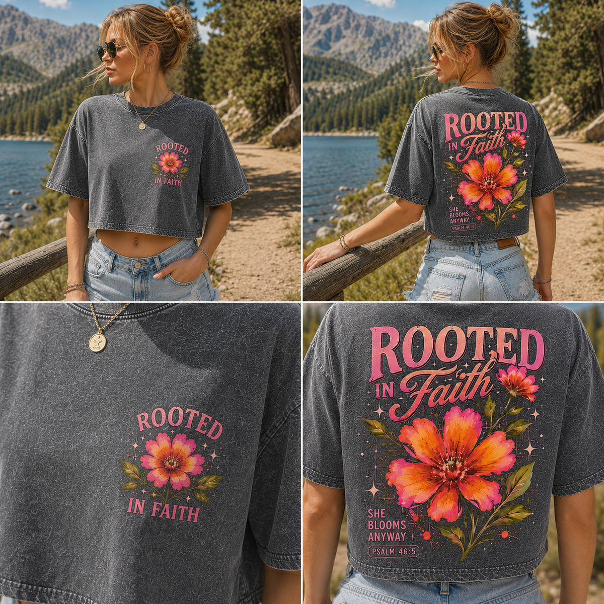 Rooted in Faith – Vintage Floral Crop Top