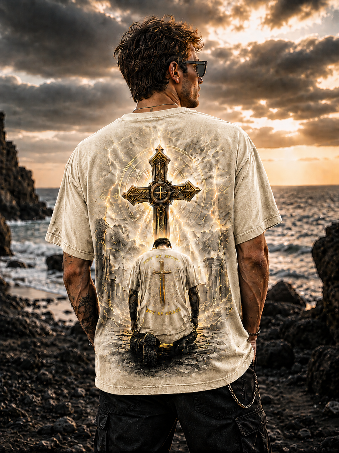 Christian Cross Vintage T-Shirt – Faith Graphic Tee