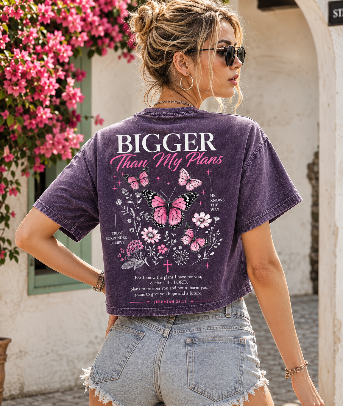 Bigger Than My Plans Butterfly Crop Top