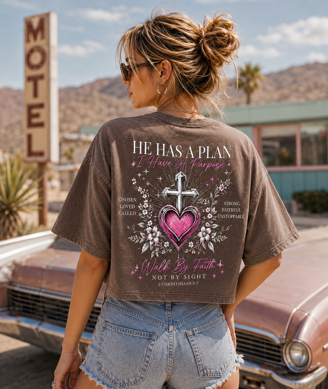 Faith Over Fear – He Has a Plan Crop Top