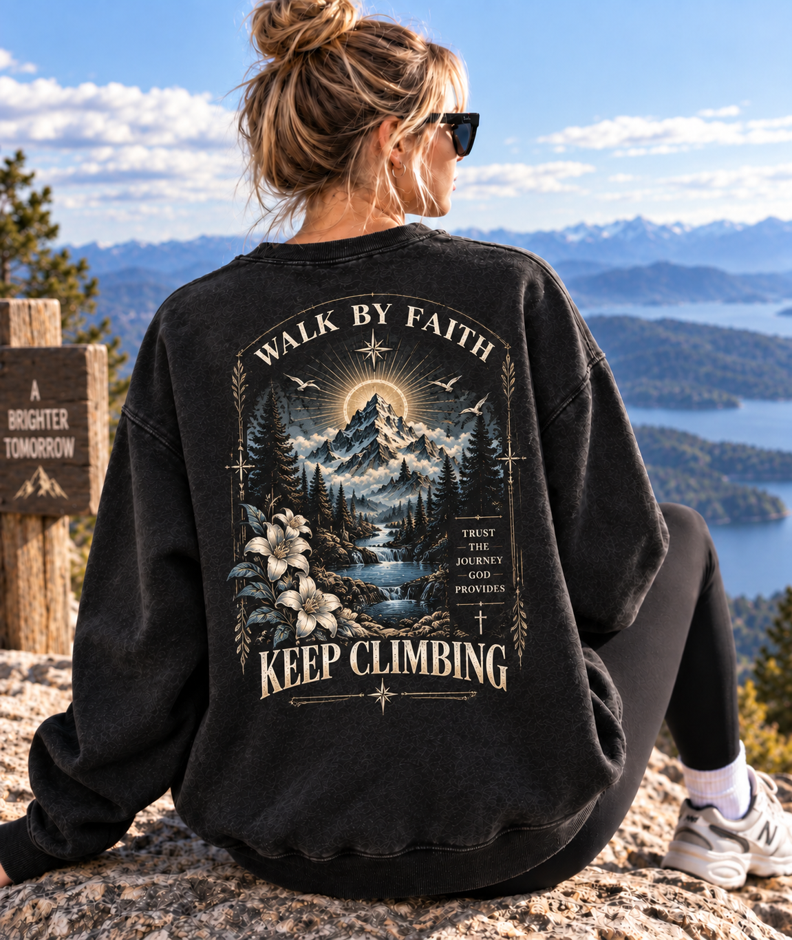 Walk by Faith Vintage Mountain Sweatshirt