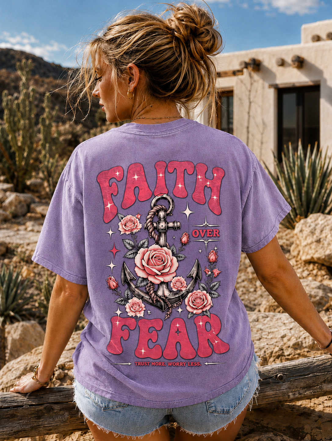 Faith Over Fear Vintage Washed T-Shirt