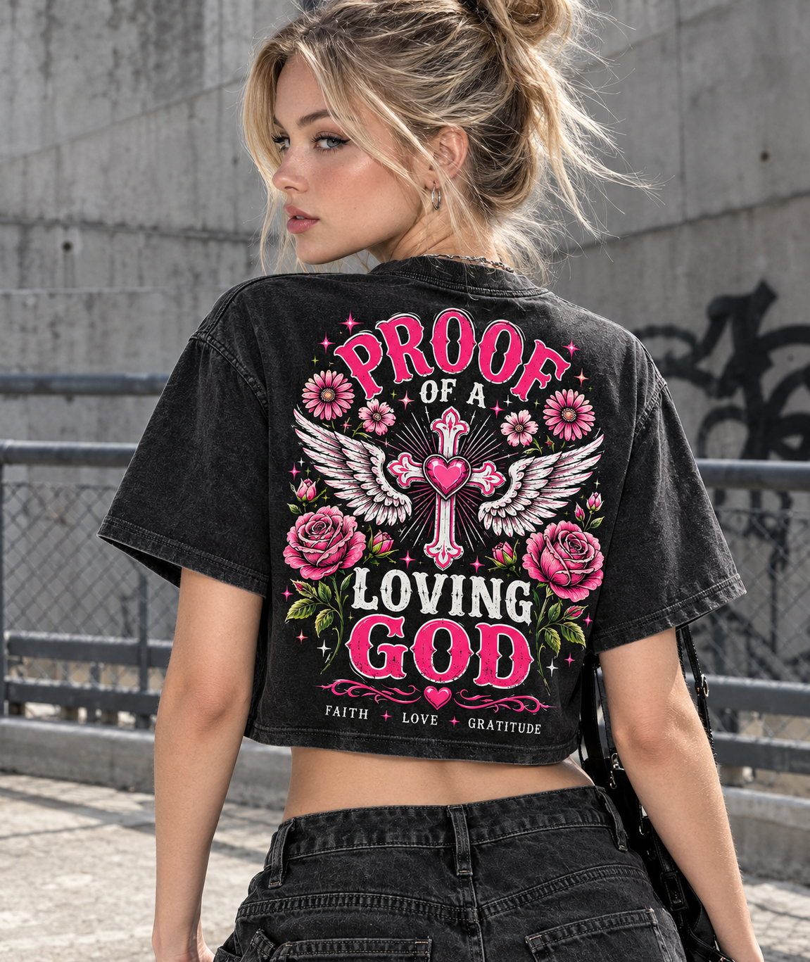 Proof of a Loving God – Vintage Faith Crop Top