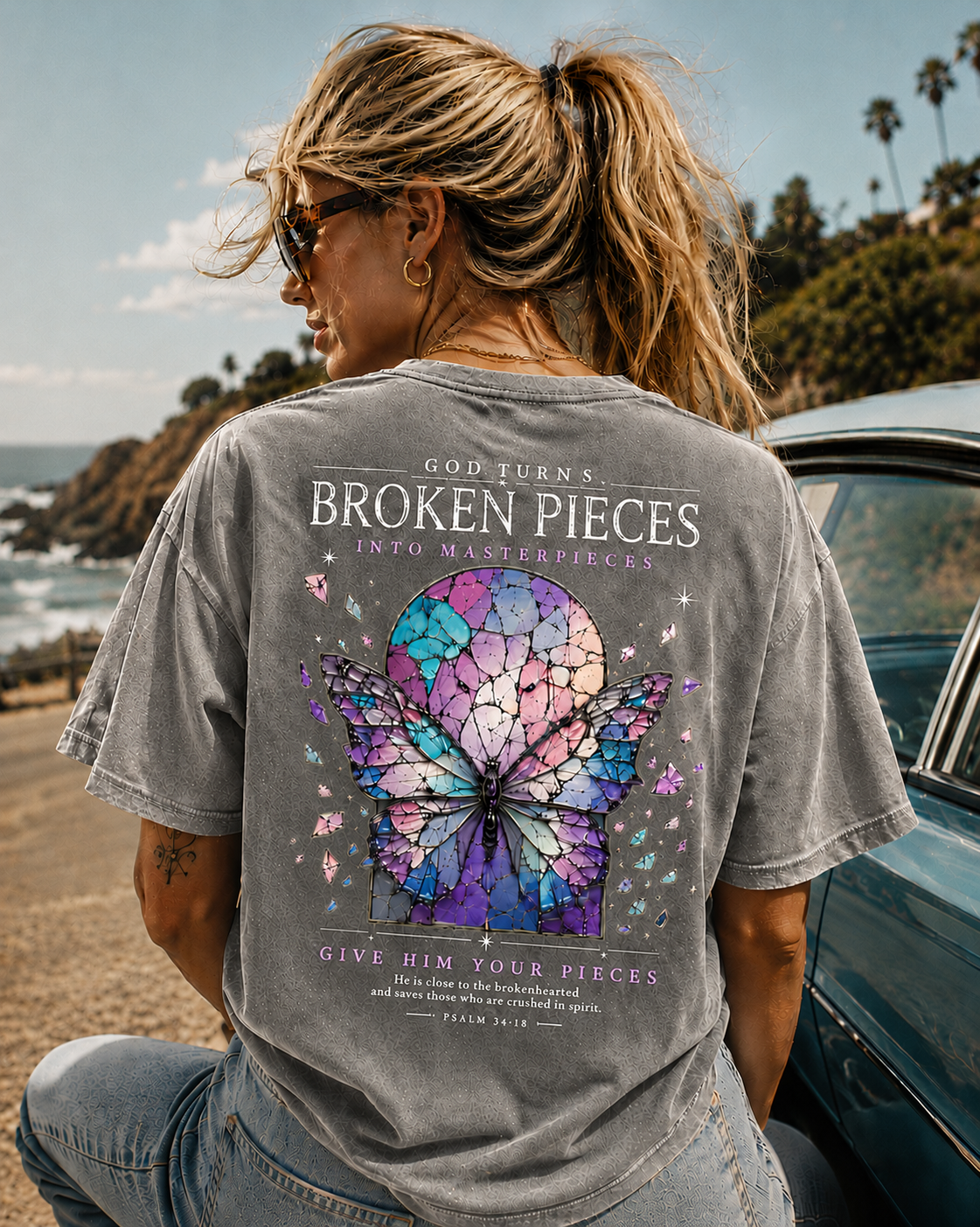 Broken Pieces Vintage Butterfly Graphic Tee