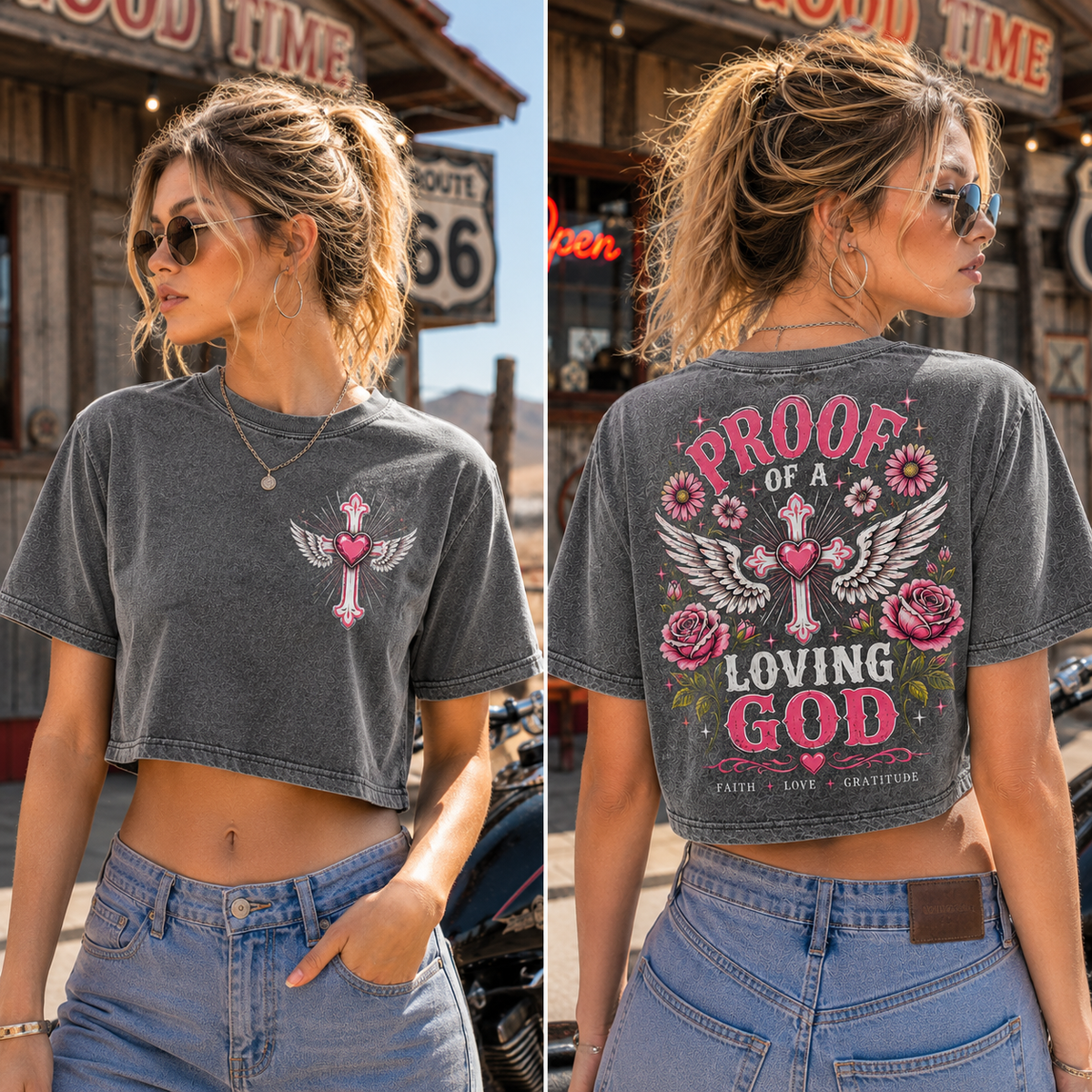Proof of a Loving God – Vintage Faith Crop Top