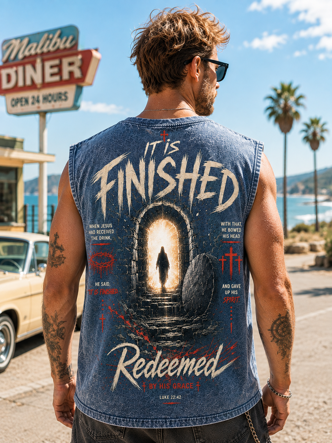 Redeemed by His Grace – Vintage Washed Black Tee