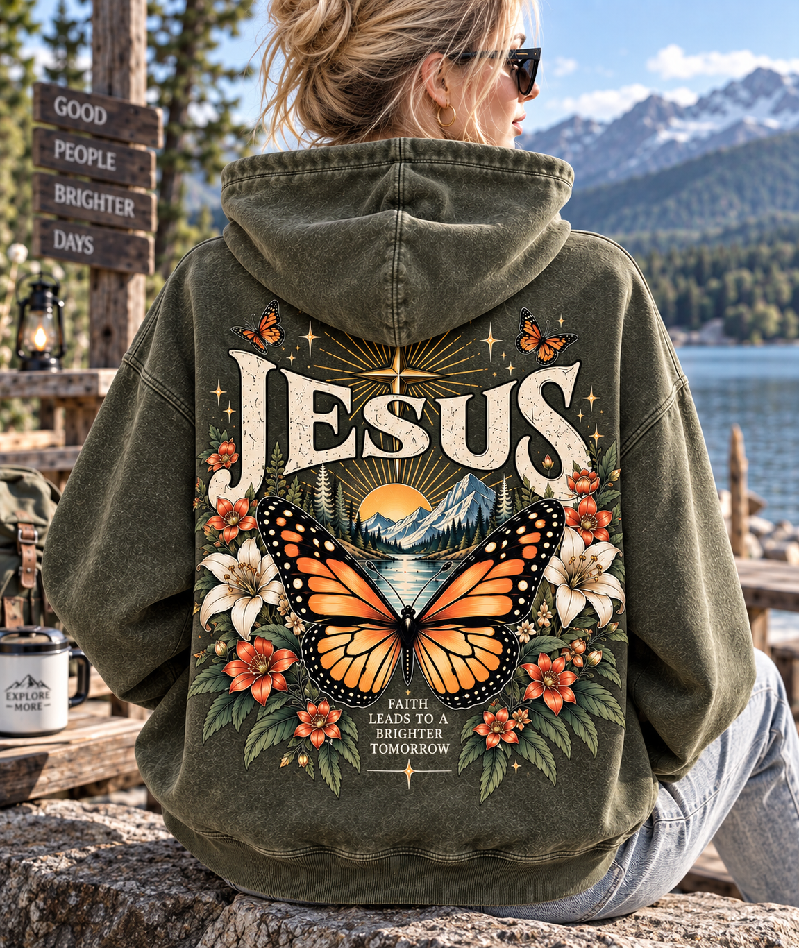 Vintage Faith Butterfly Hoodie 🦋