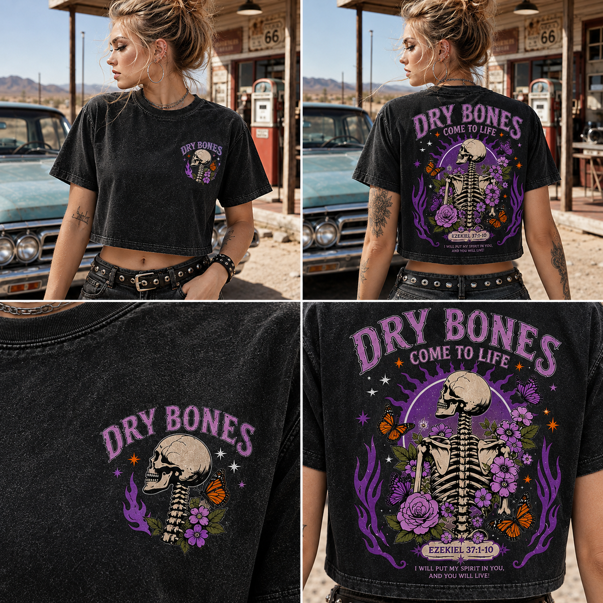 Dry Bones Come to Life – Vintage Skeleton Crop Top
