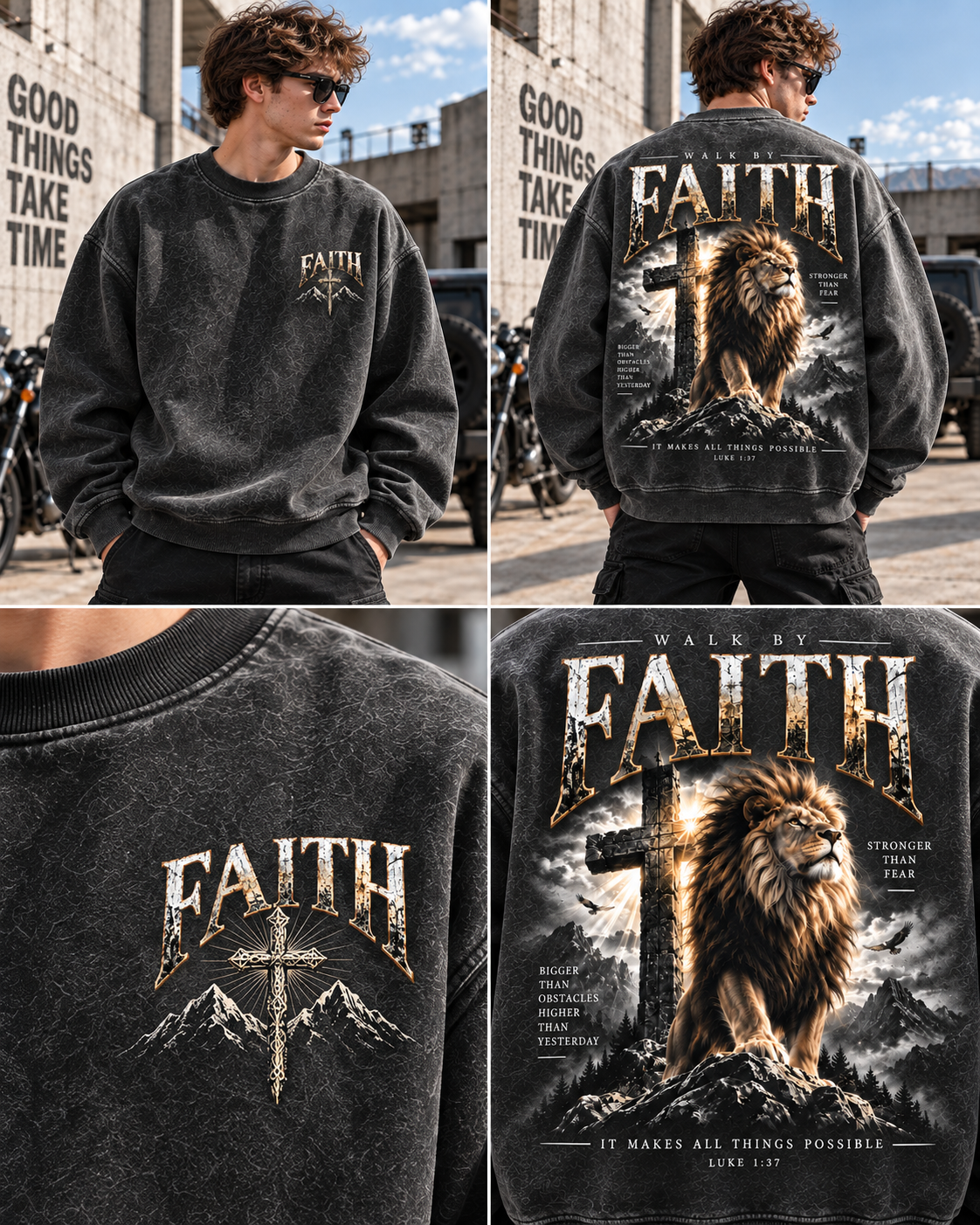 Walk By Faith – Vintage Lion Sweatshirt