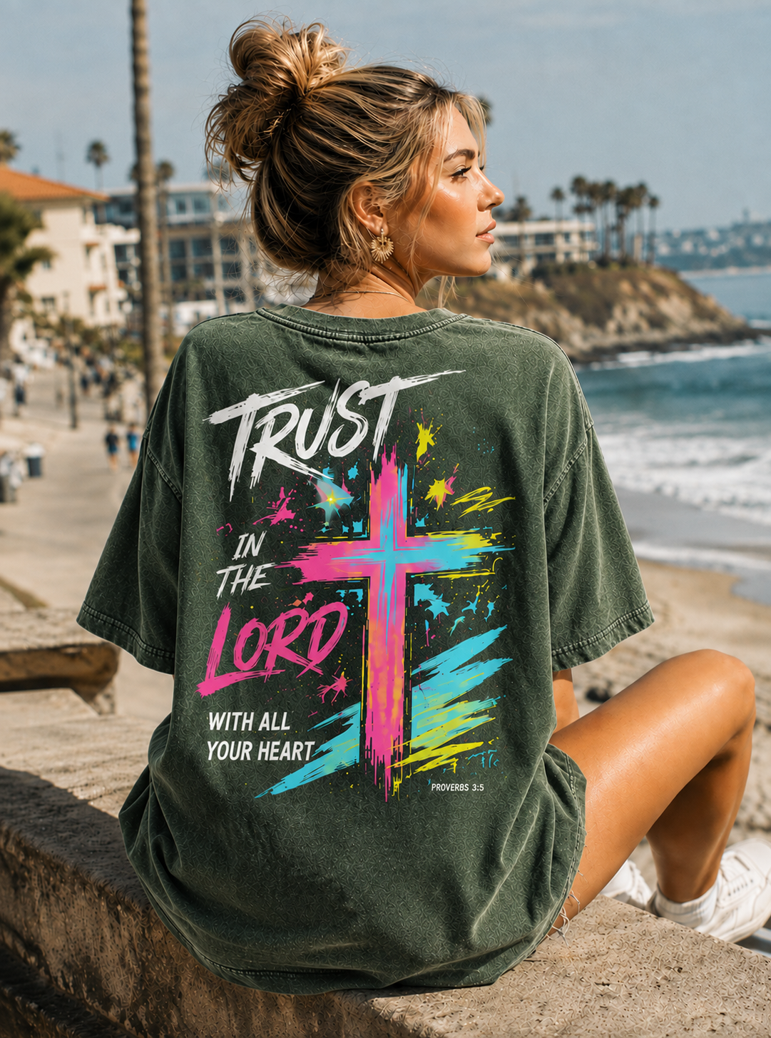 Trust in the Lord Graphic Tee – Vintage Washed Black