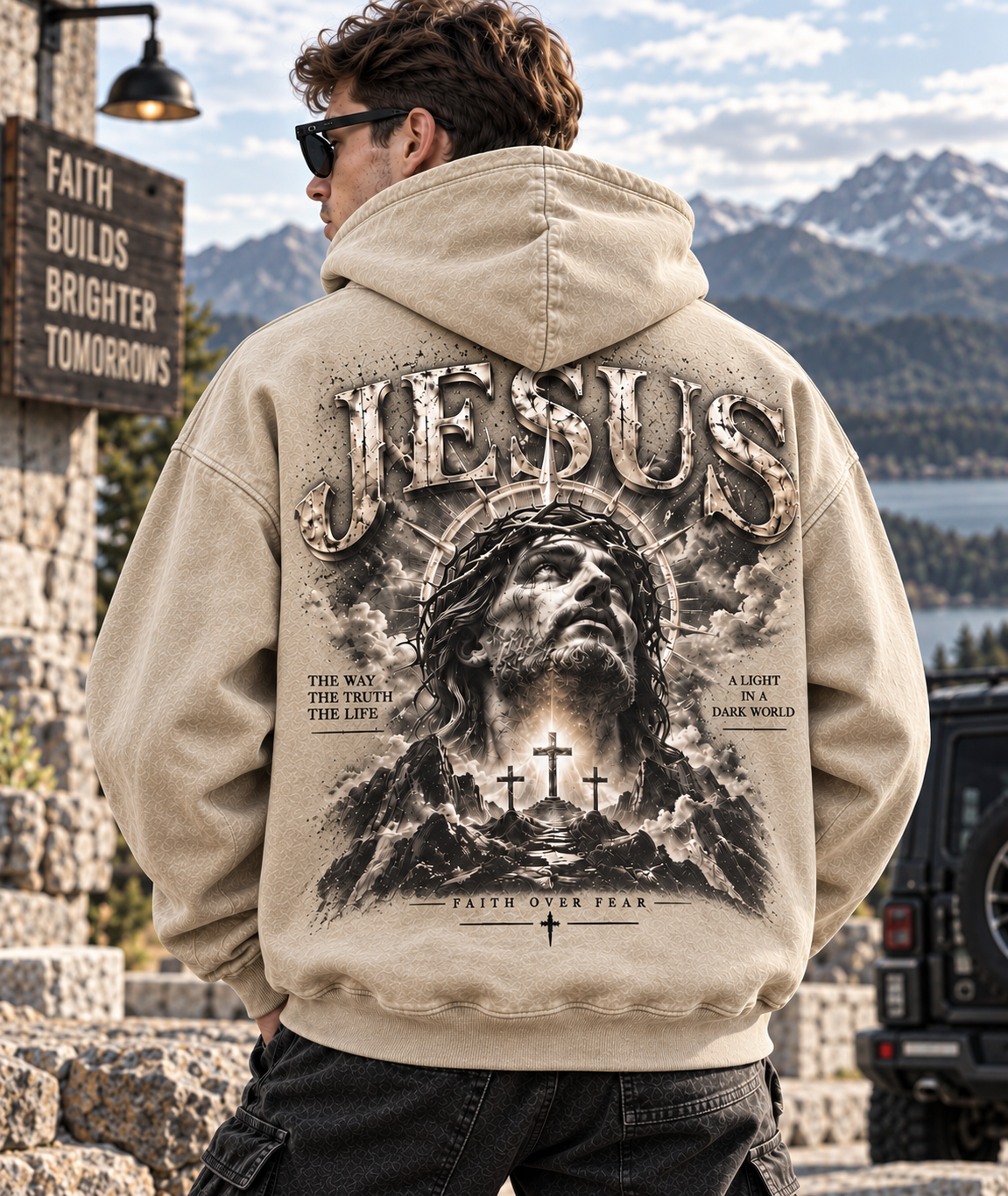 🔥 Jesus Faith Over Fear Vintage Hoodie