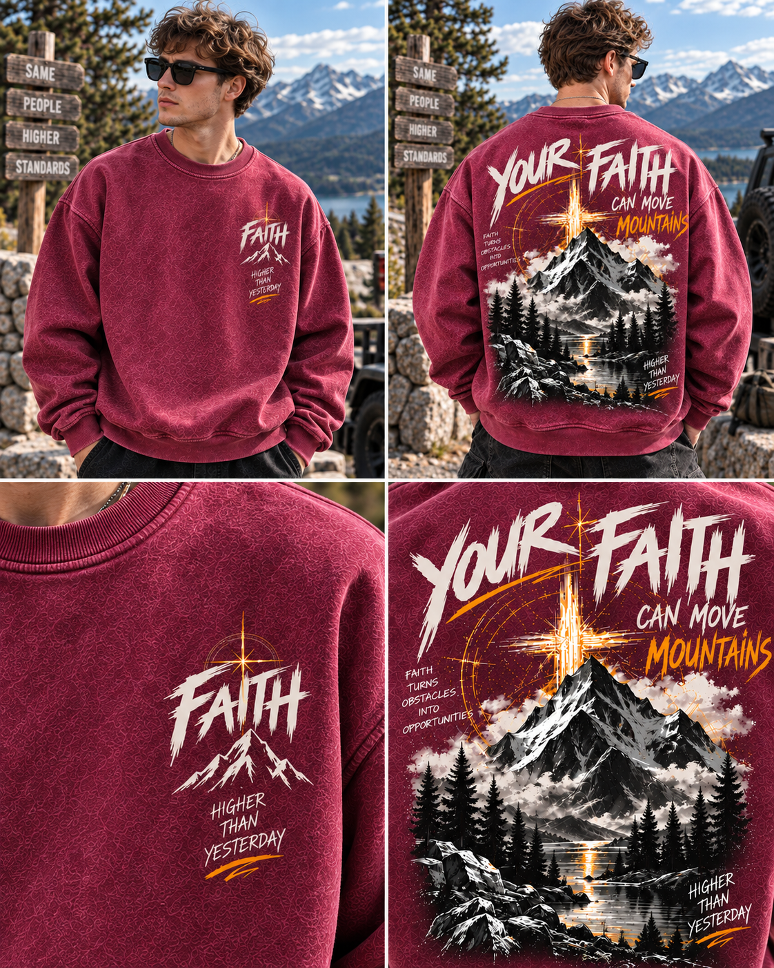 Faith Moves Mountains Vintage Sweatshirt