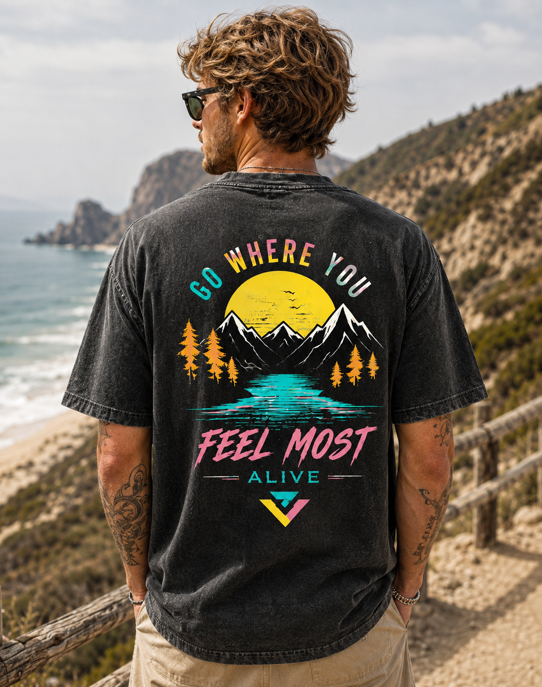 Vintage Mountain Adventure T-Shirt – Go Where You Feel Most Alive