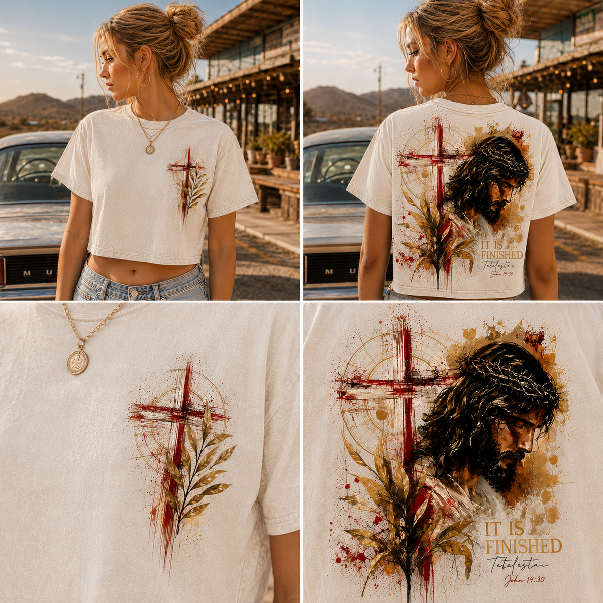 It Is Finished – Vintage Cross Crop Top