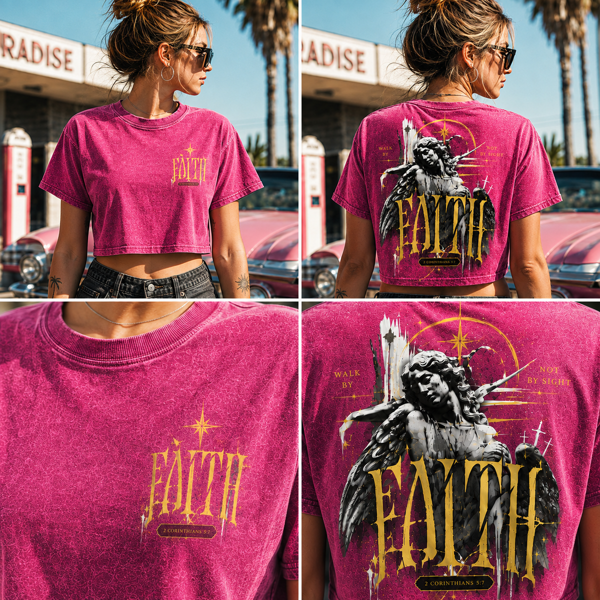 Faith Angel Crop Top – Vintage Faith Graphic Tee