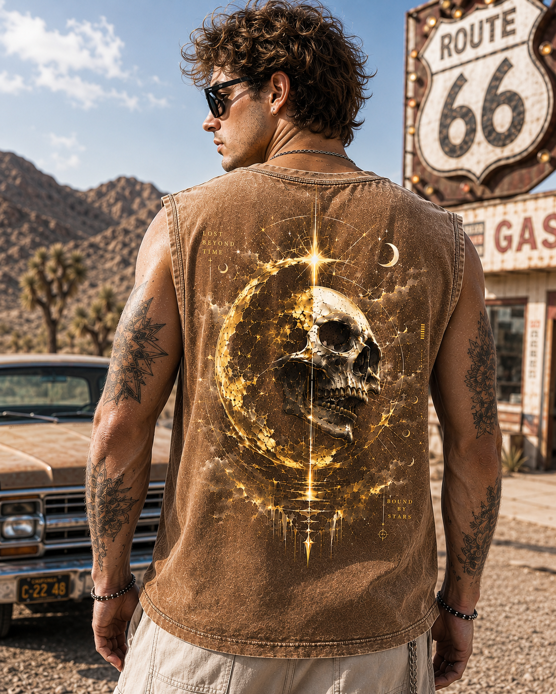 Cosmic Skull Wash Tee — Vintage Streetwear