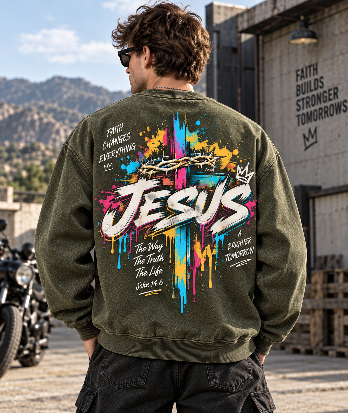 Jesus Faith Vintage Washed Sweatshirt