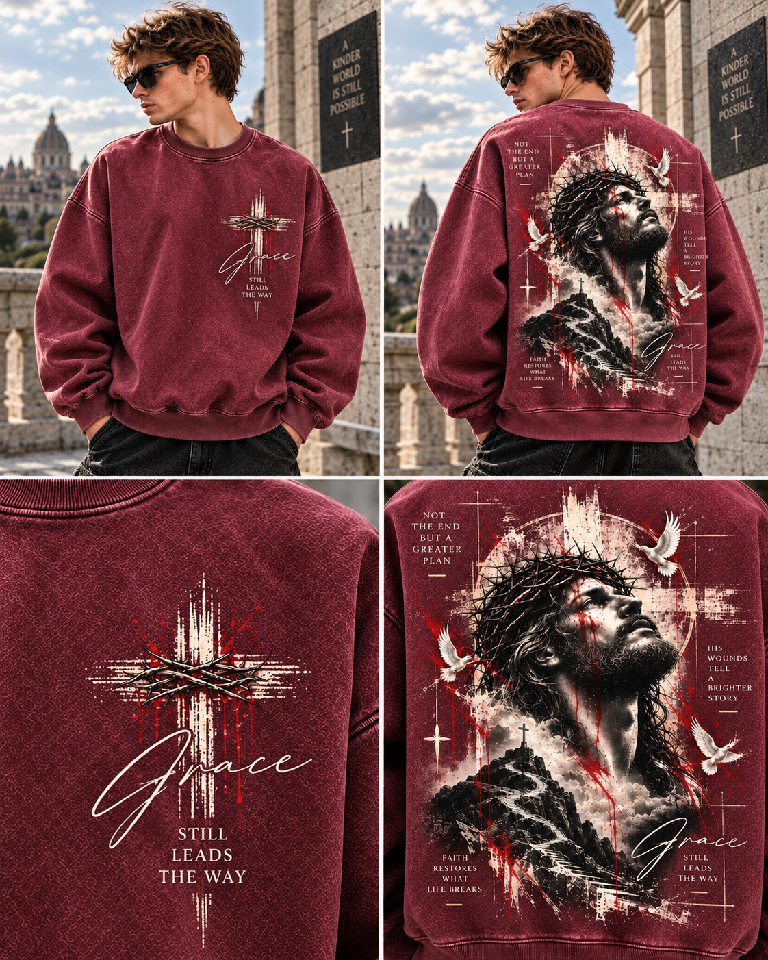 Grace Still Leads The Way – Vintage Faith Washed Sweatshirt