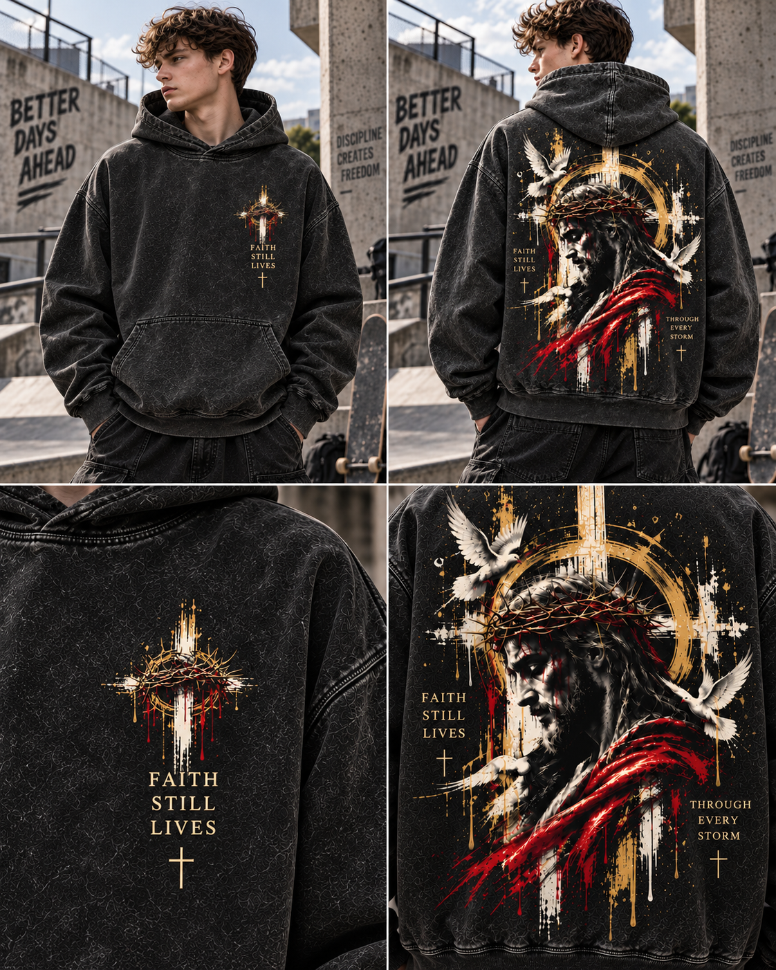 Faith Still Lives Hoodie – Vintage Christian Streetwear