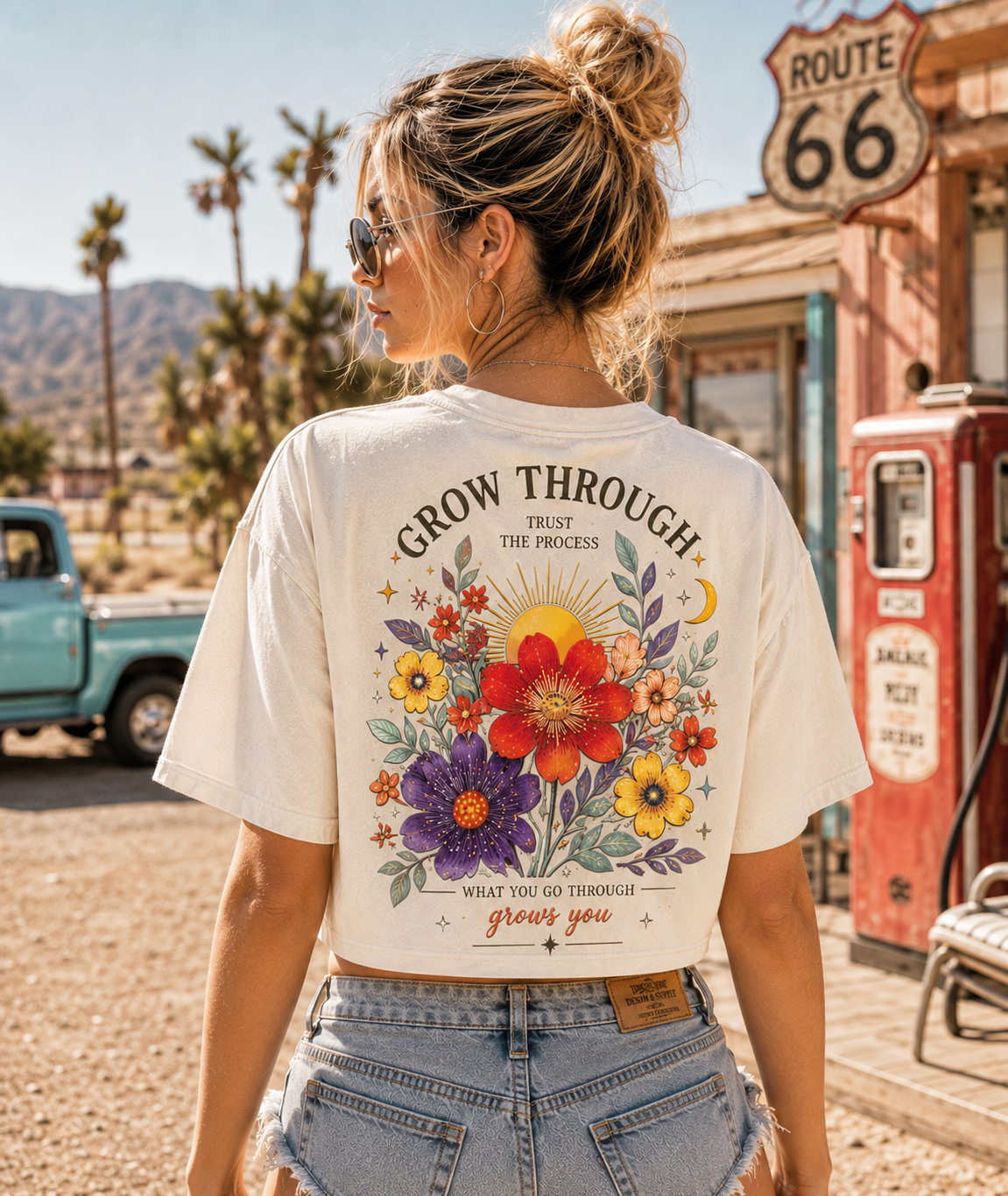 Grow Through Floral Crop Top