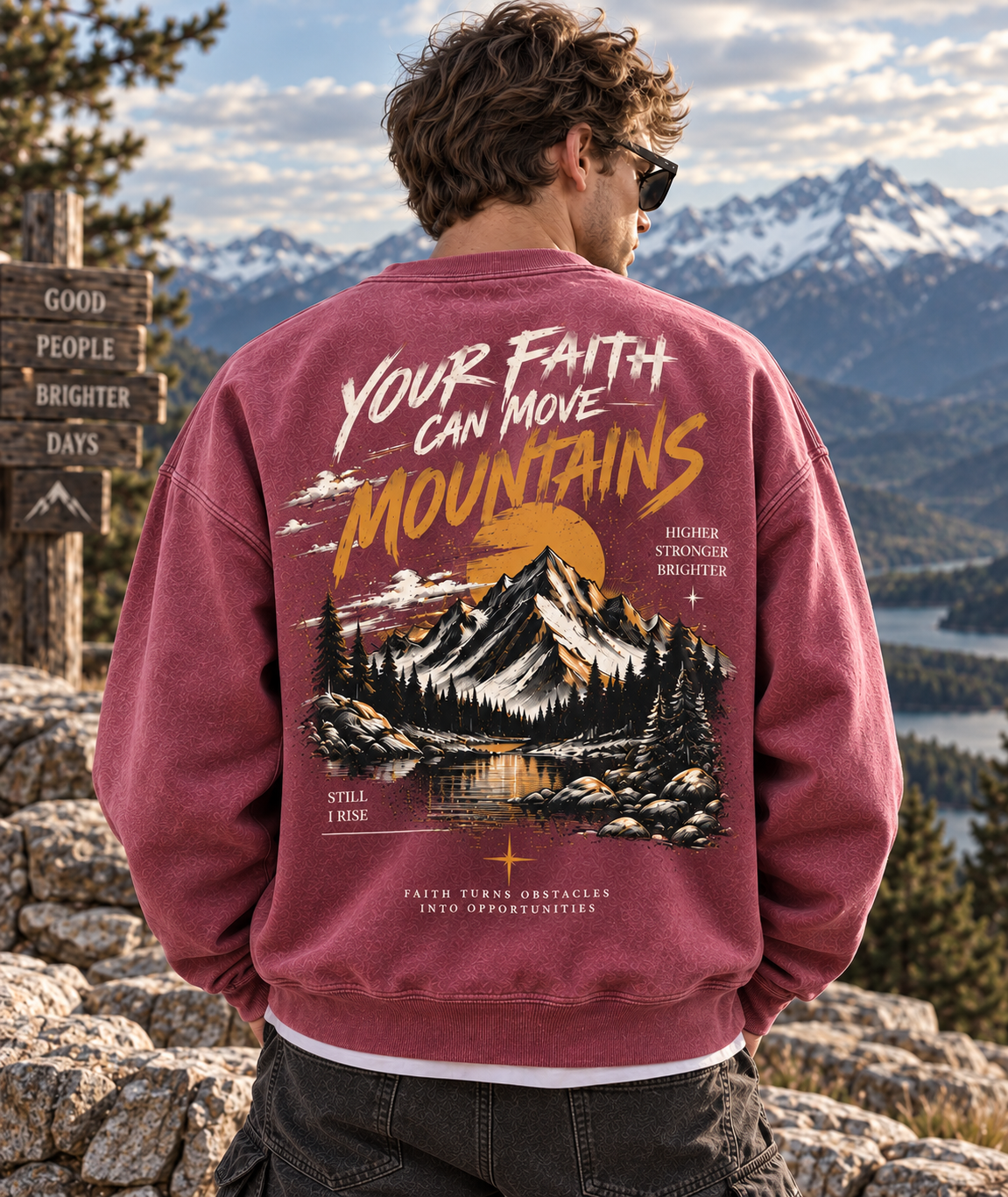 Faith Over Mountains – Vintage Outdoor Sweatshirt