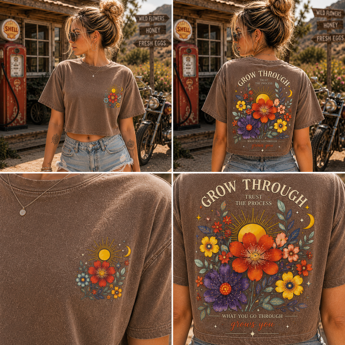 Grow Through Floral Crop Top