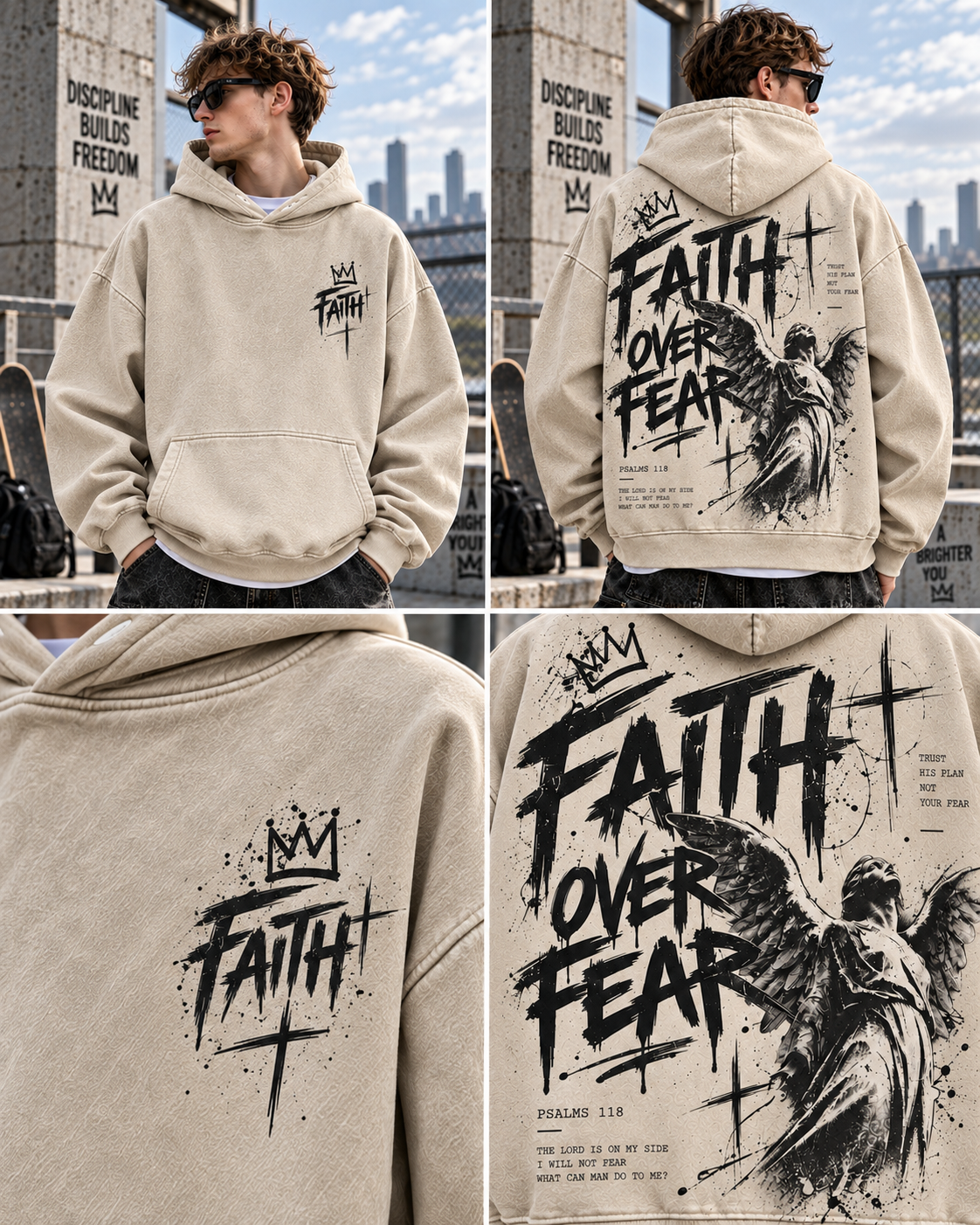 Faith Over Fear – Vintage Wash Hoodie