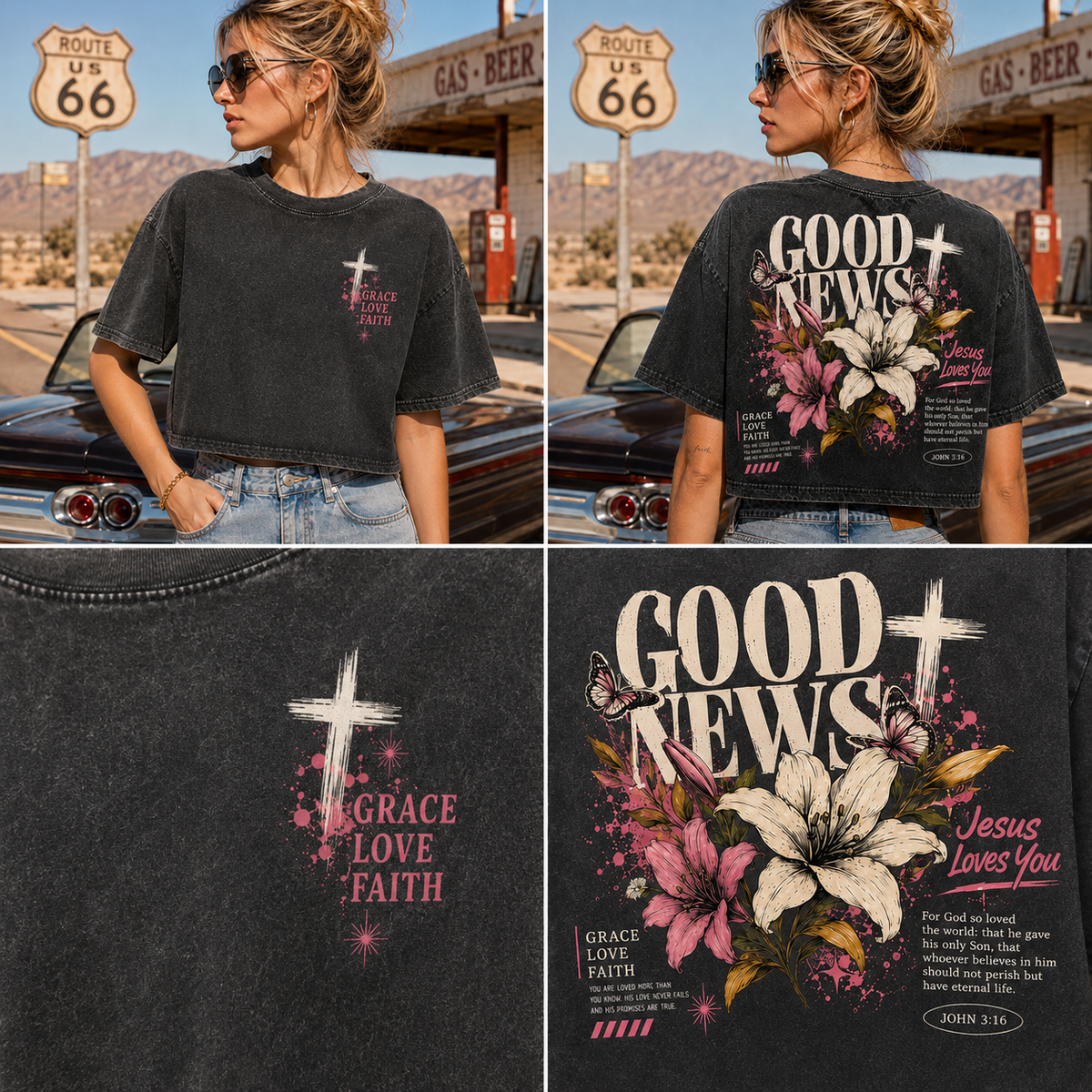 Good News Vintage Crop Top