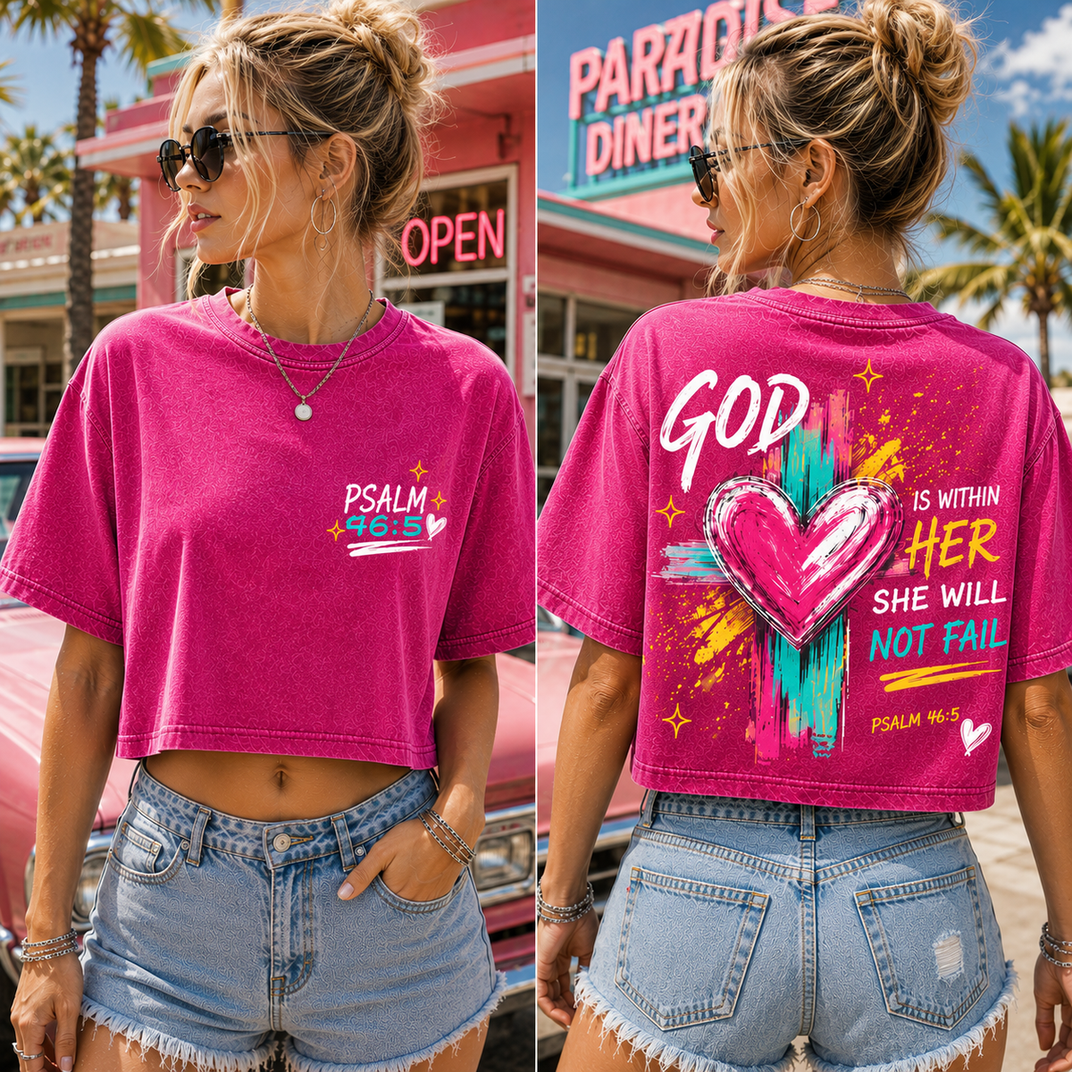 God Is Within Her – Vintage Faith Crop Top