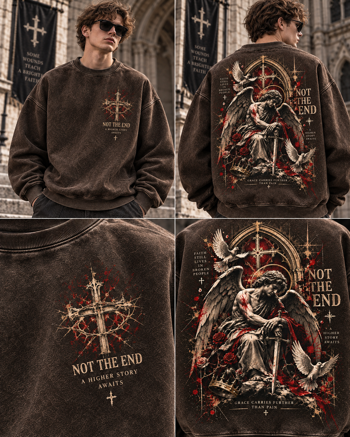 Not The End – Gothic Angel Vintage Sweatshirt