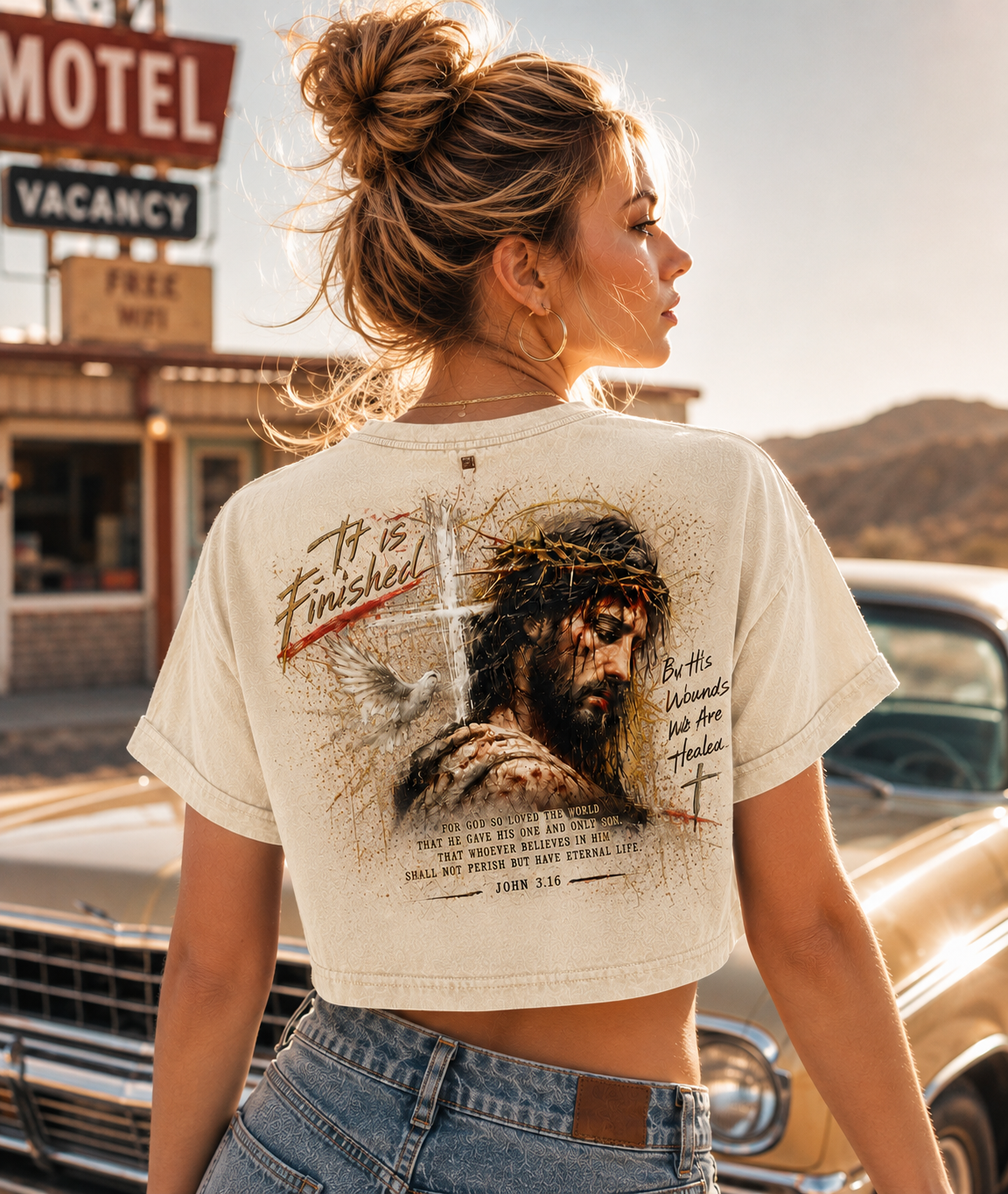 It Is Finished – Vintage Faith Crop Top
