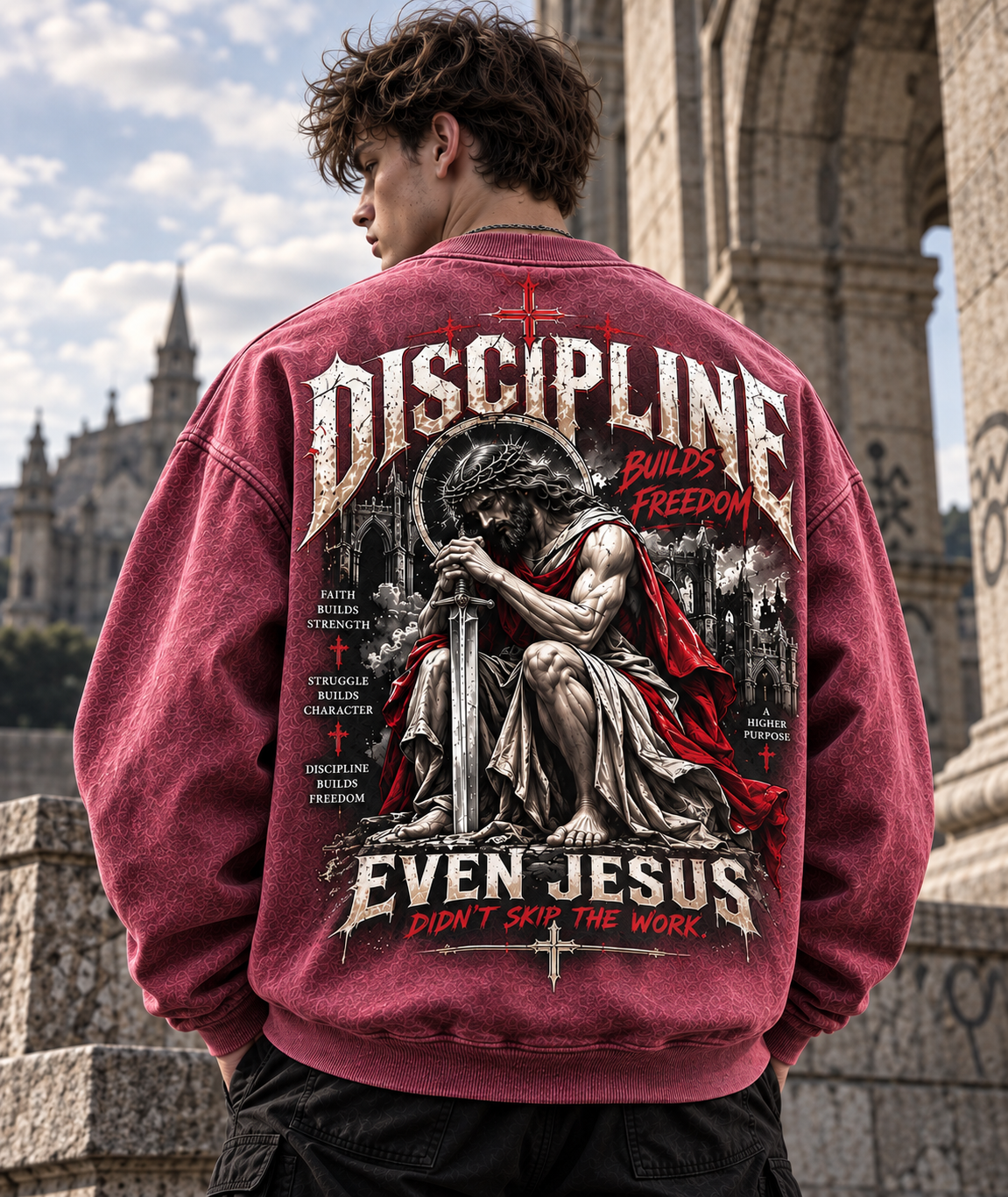 Discipline Builds Freedom – Vintage Gothic Sweatshirt