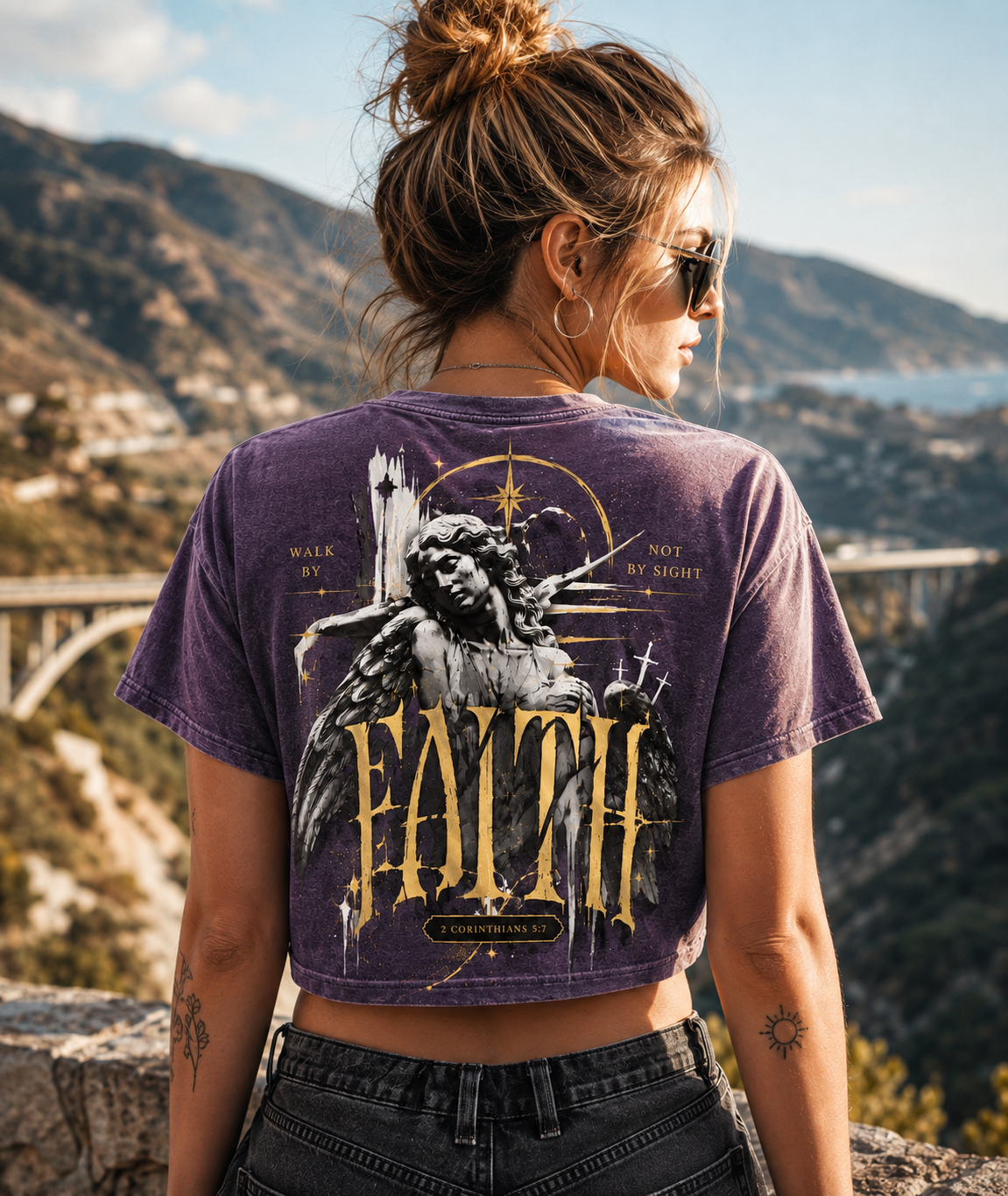Faith Angel Crop Top – Vintage Faith Graphic Tee