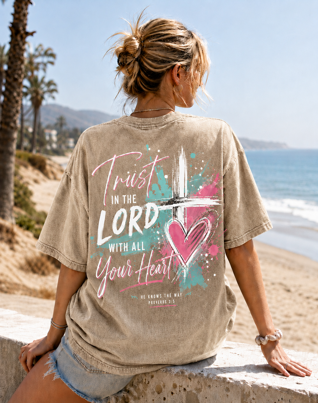 Faith Over Fear Graphic Washed T-Shirt