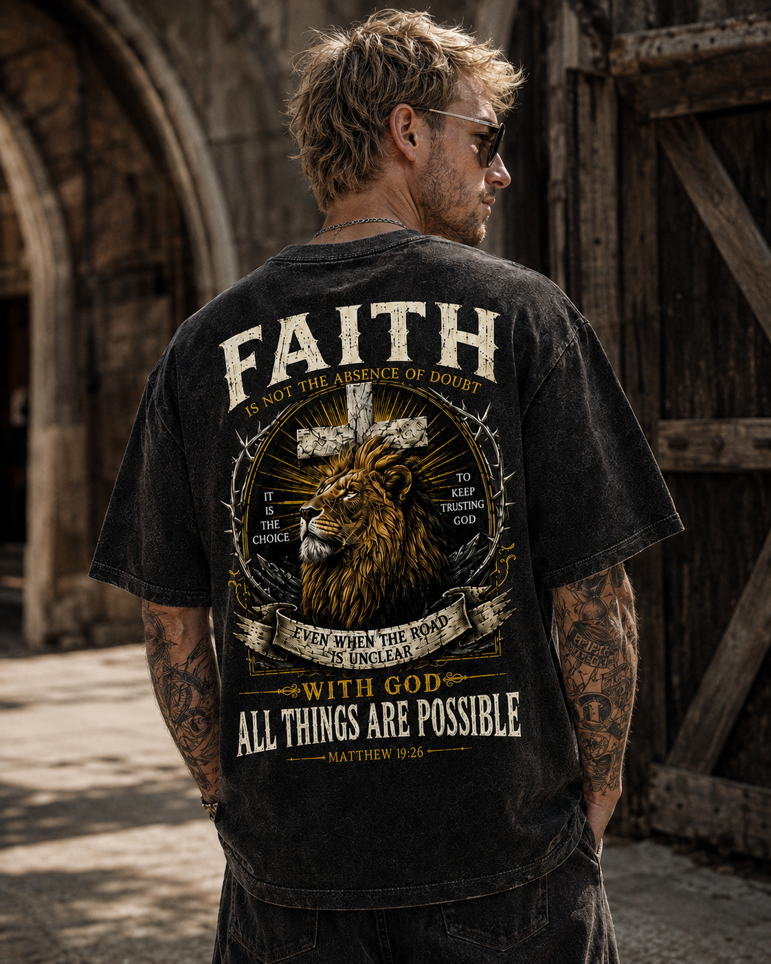 Faith Lion Cross T-Shirt