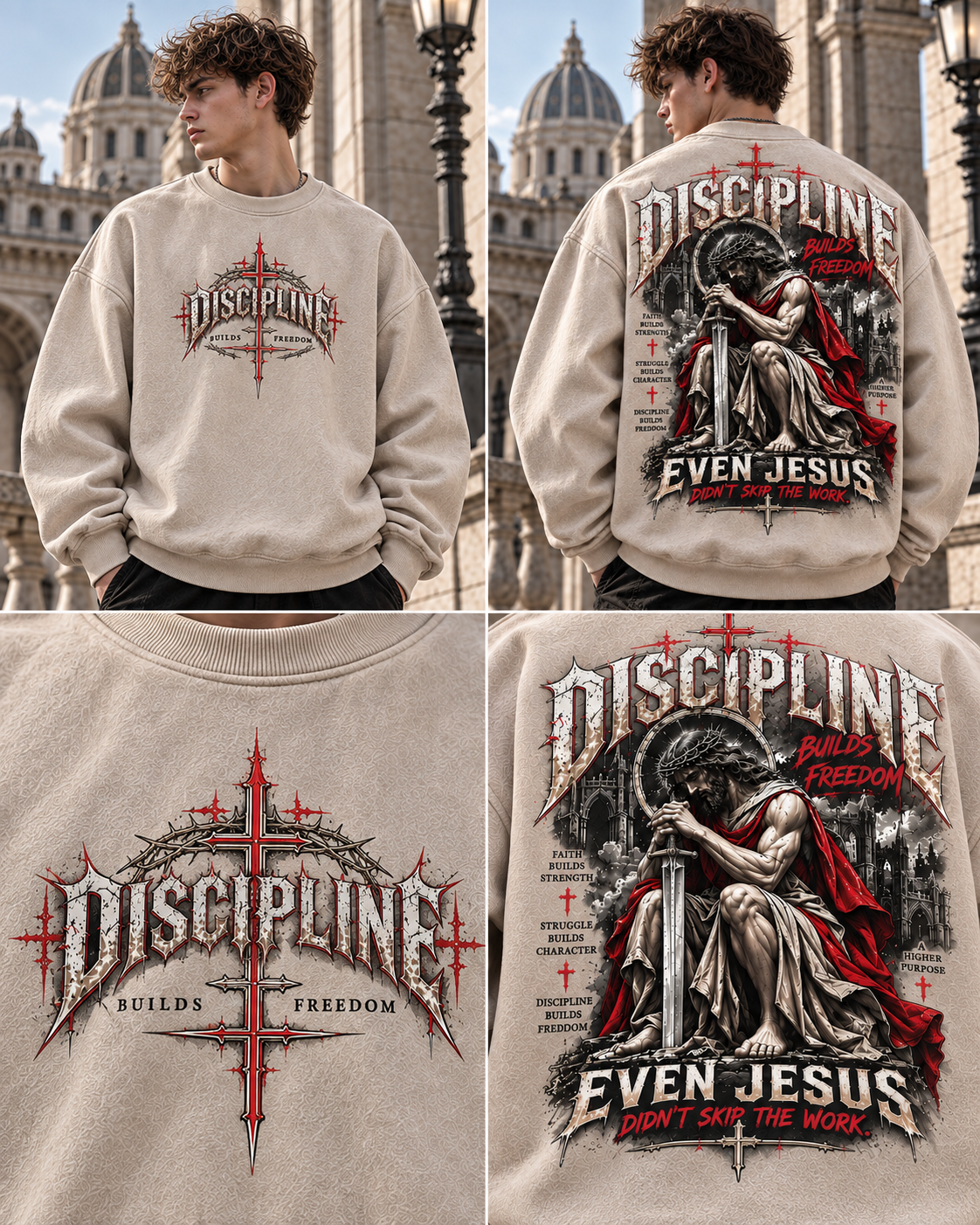 Discipline Builds Freedom – Vintage Gothic Sweatshirt