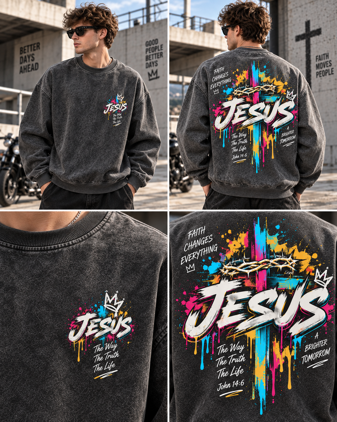 Jesus Faith Vintage Washed Sweatshirt