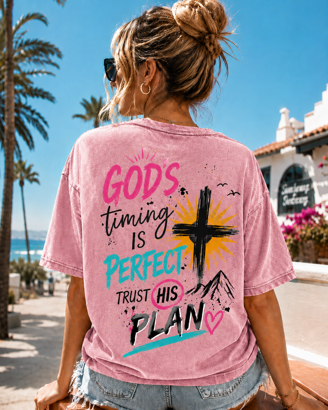 God’s Timing Is Perfect – Faith Graphic Washed Tee