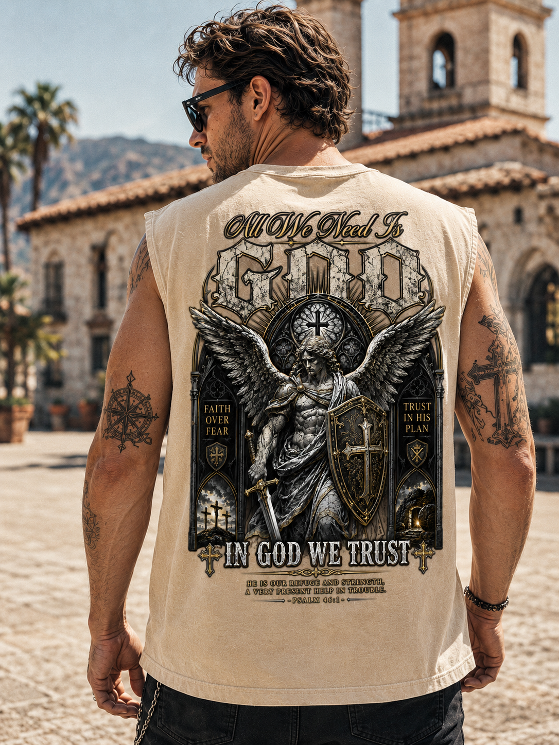 God In Us – Faith Over Fear Washed Tank