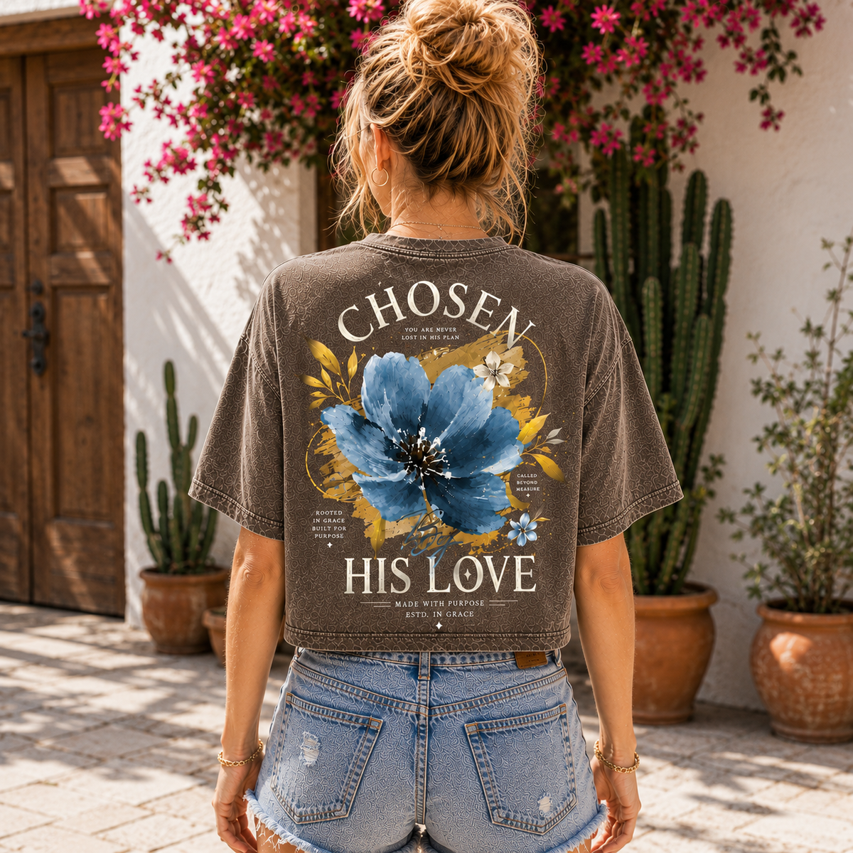 Chosen His Love – Vintage Floral Crop Top