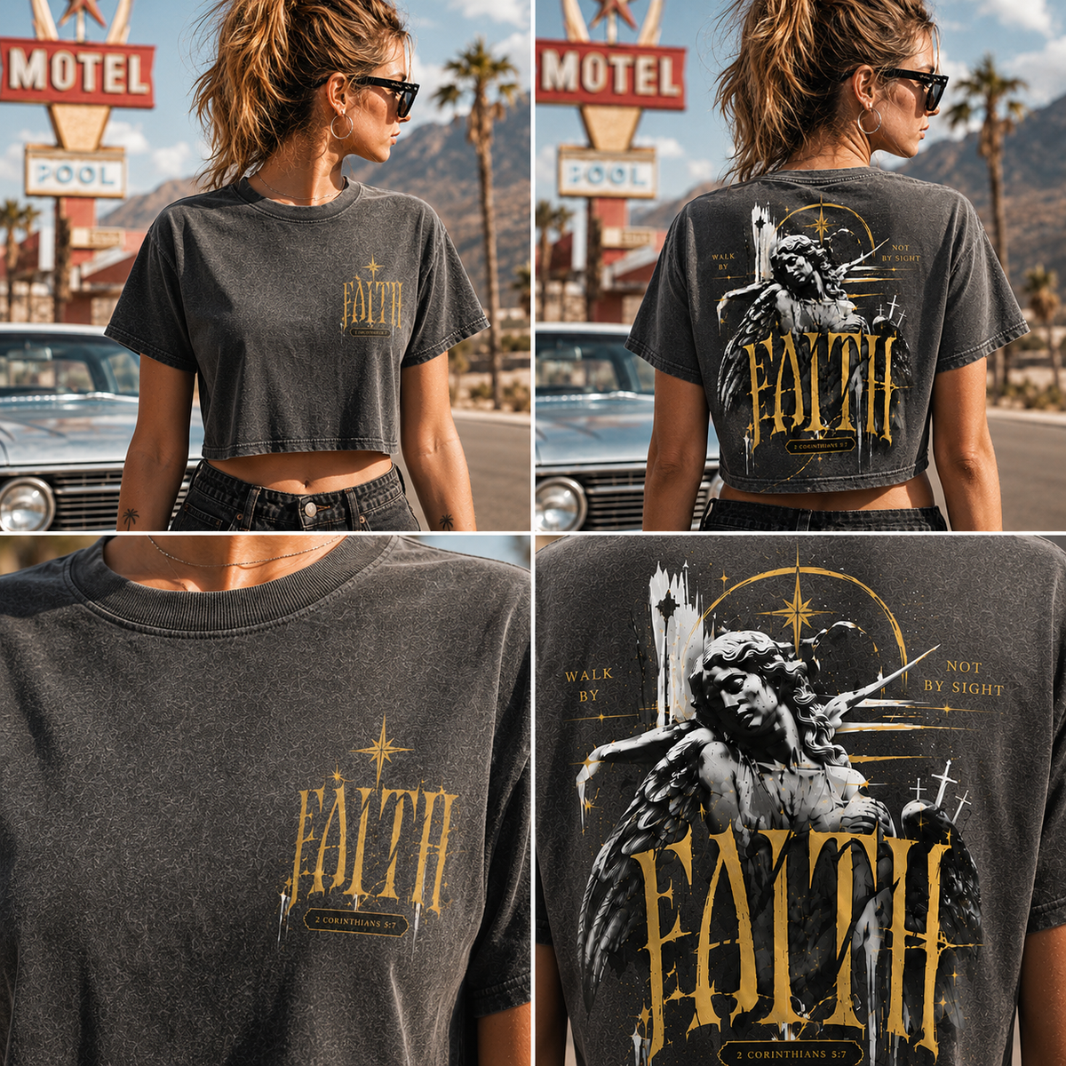 Faith Angel Crop Top – Vintage Faith Graphic Tee