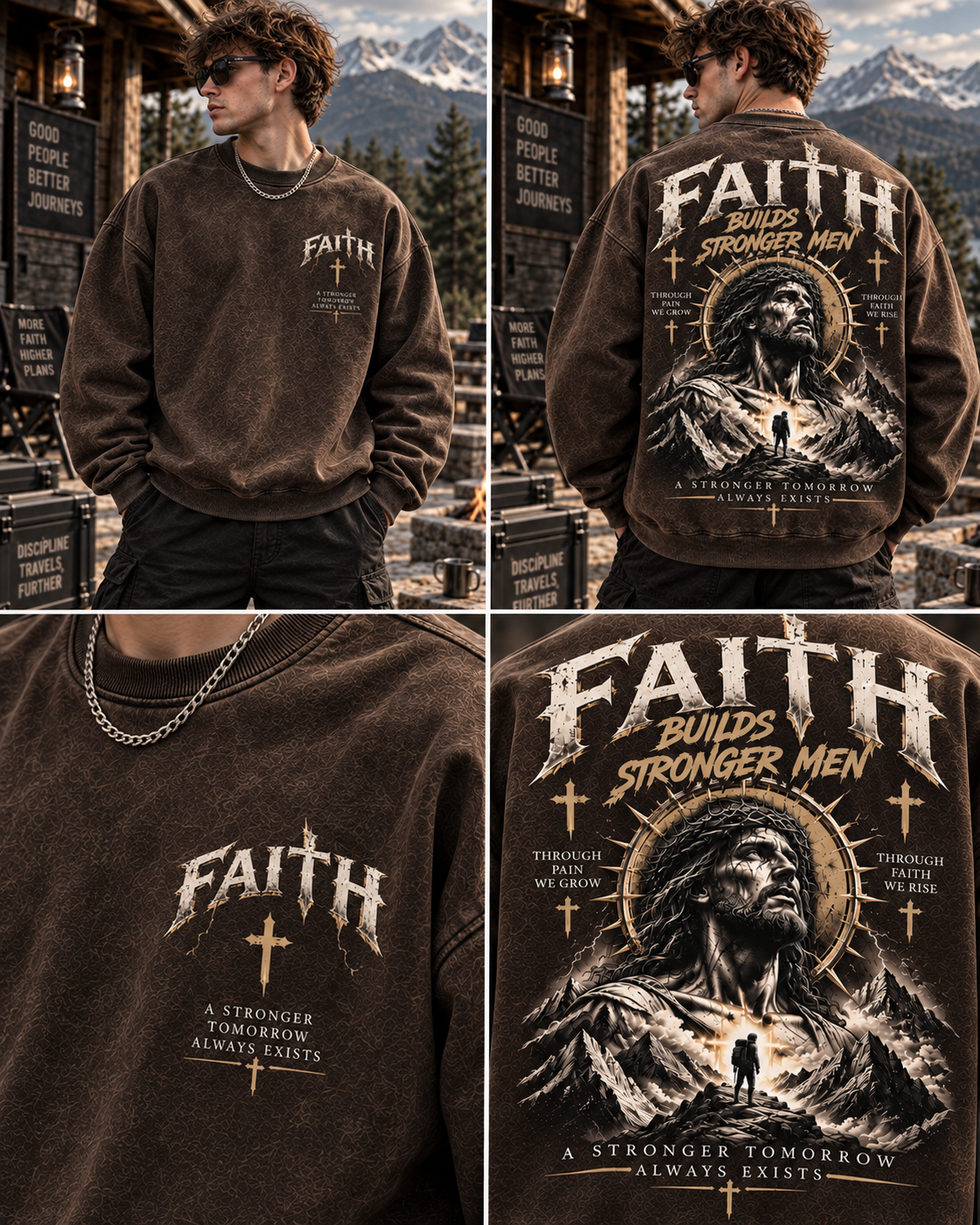 Faith Builds Stronger Men – Vintage Faith Sweatshirt