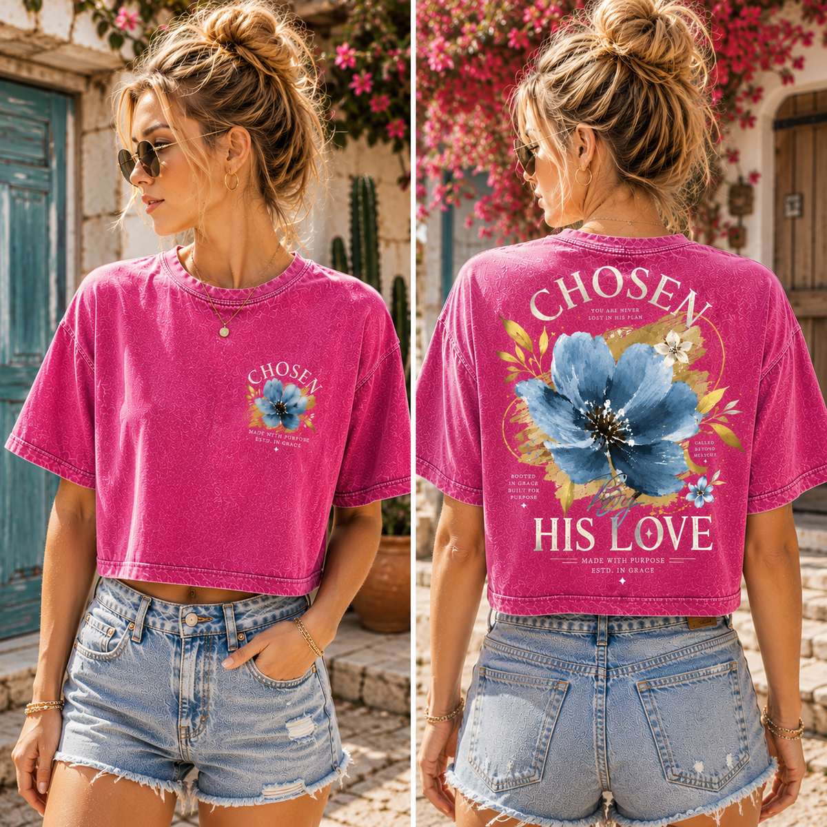 Chosen His Love – Vintage Floral Crop Top