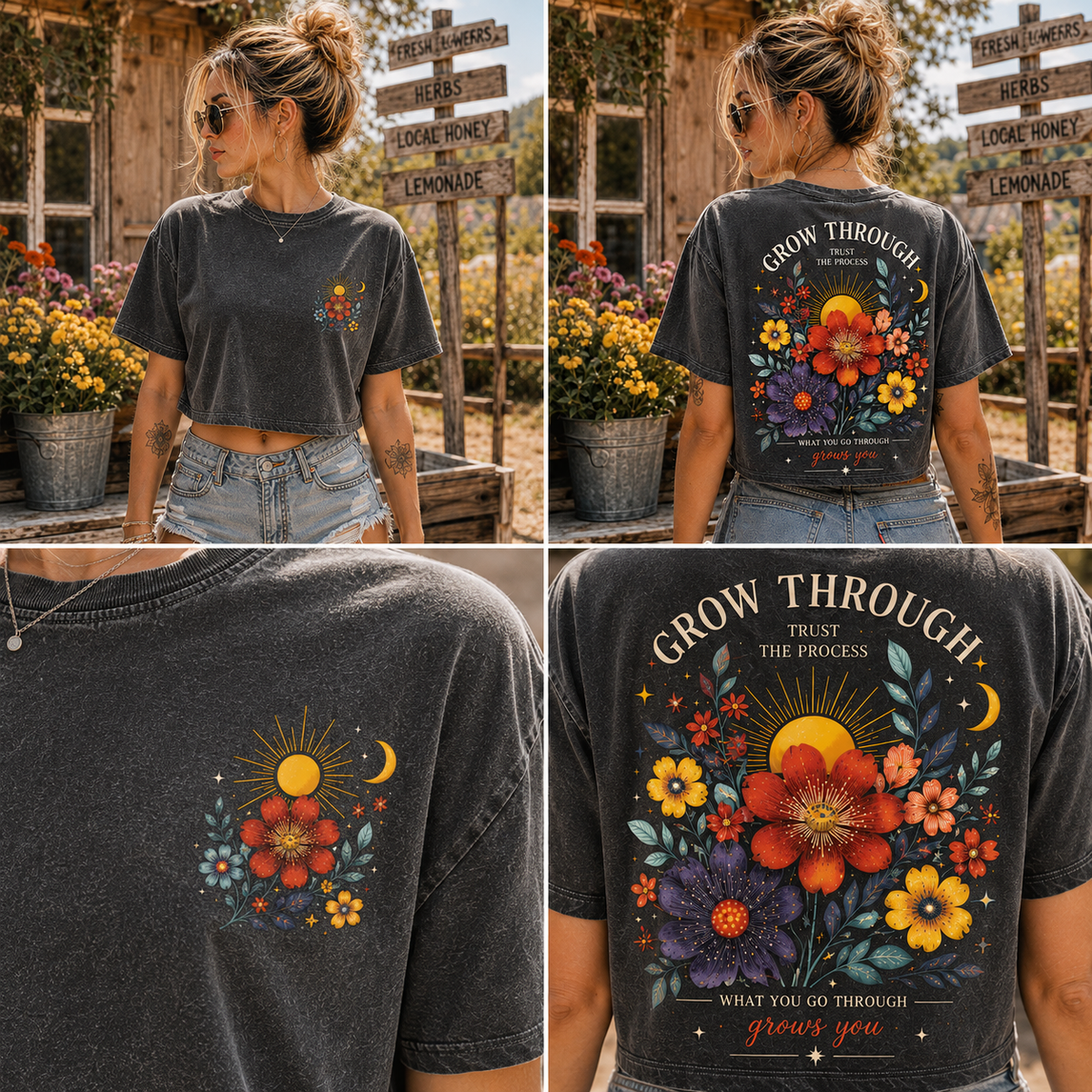 Grow Through Floral Crop Top