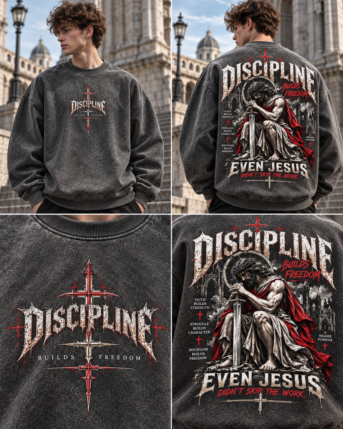 Discipline Builds Freedom – Vintage Gothic Sweatshirt