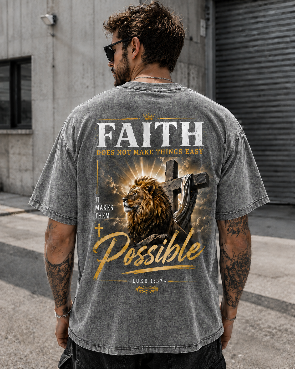 Faith Lion Christian T-Shirt Faith Lion Graphic Tee