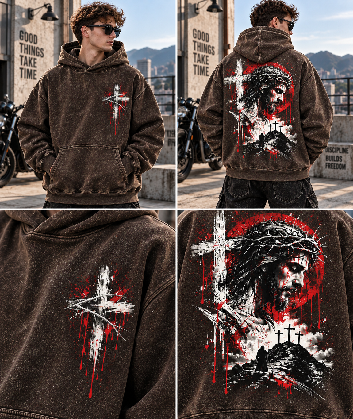 Faith & Cross Vintage Hoodie