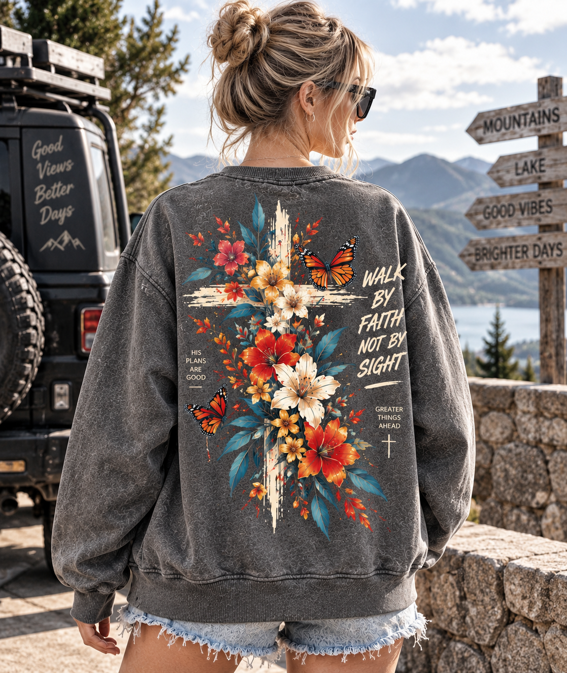 Walk by Faith Floral Sweatshirt