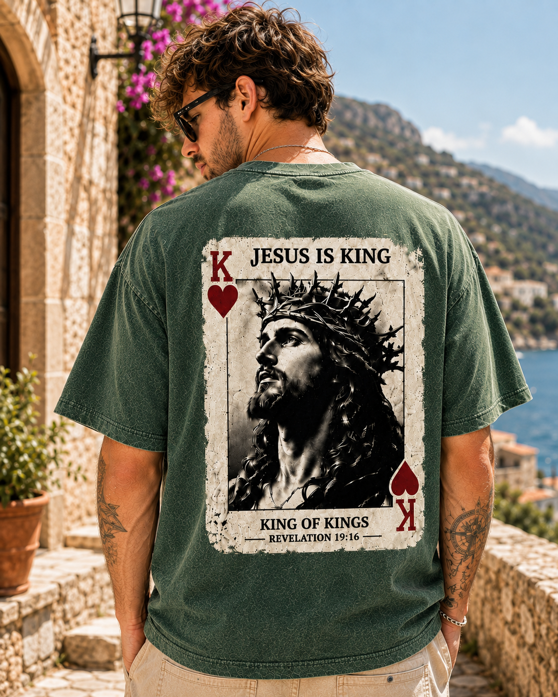 Jesus Is King – Vintage Olive Tee