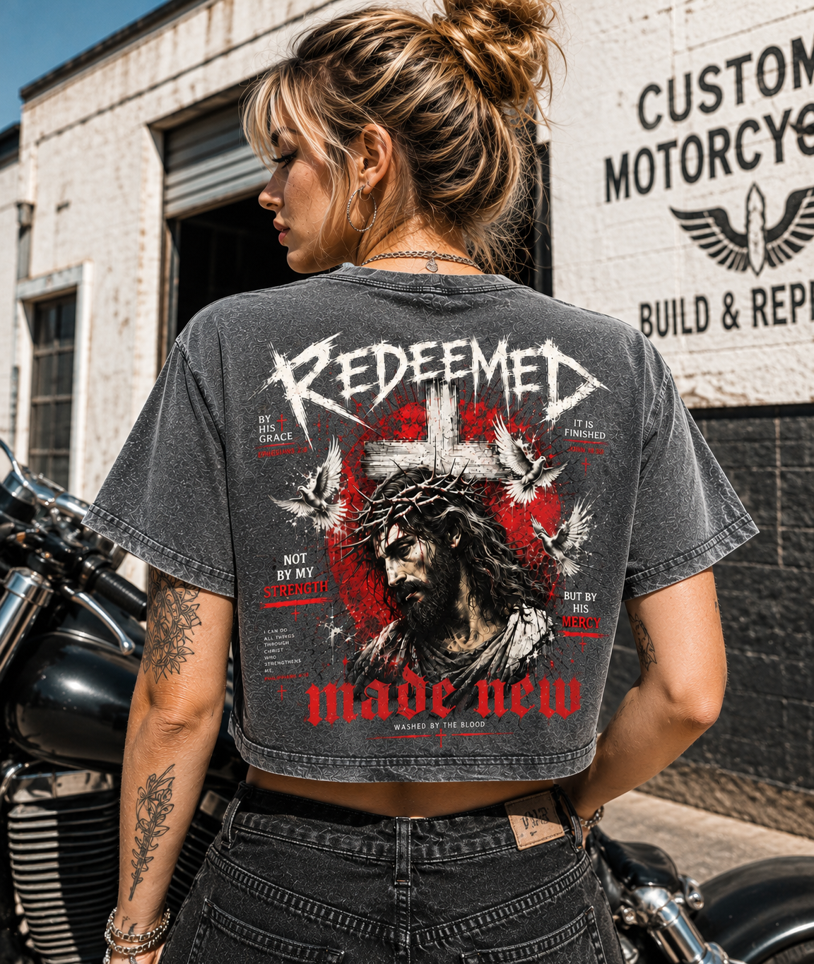 Redeemed Made New – Vintage Christian Crop Tee